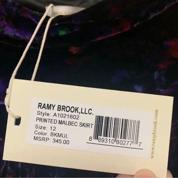 Ramy Brook Printed Malbec Skirt Size 12 NWT New Velvet - Picture 9 of 10